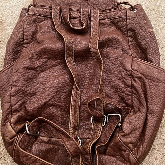 Brown Textured Backpack - Picture 3 of 12